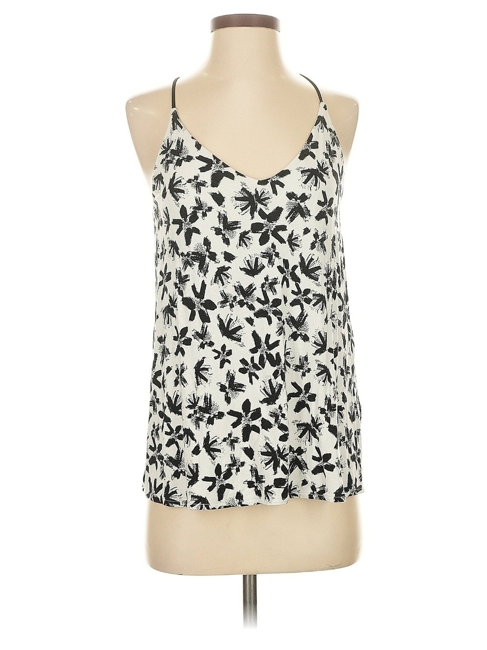 Banana Republic Black & White Floral Spaghetti Strap Cami